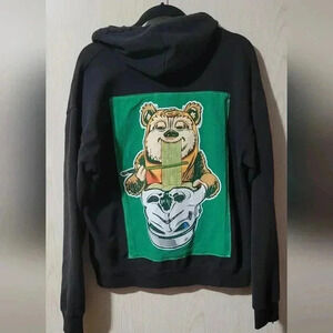 Upcycled hoodie zip up